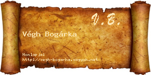 Végh Bogárka névjegykártya